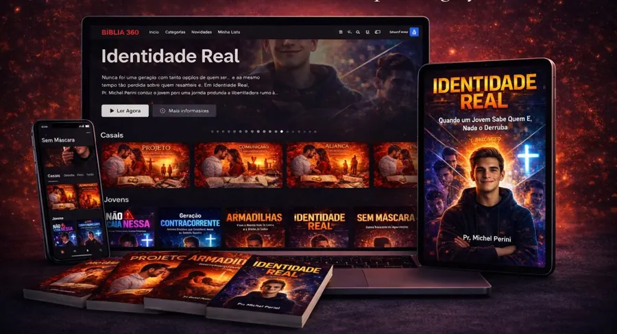 E-books da Bíblia 360 em celular, tablet e notebook
